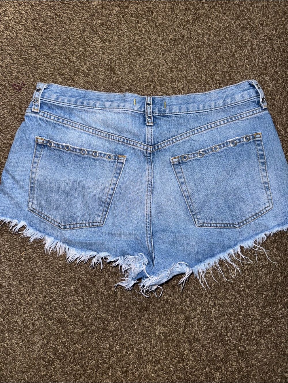 Free People Barcelona Nights Short Size 31 Mid Rise Denim Shorts Grommet Detail - Picture 5 of 8